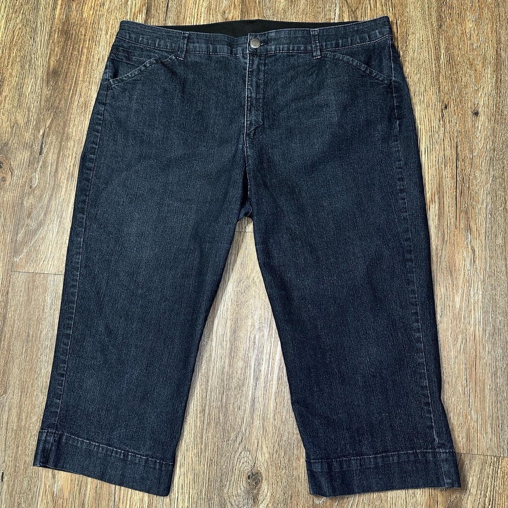 Bandolino Maureen Womens Capri Jeans Size 18 Dark Wash Denim Stretch Cropped